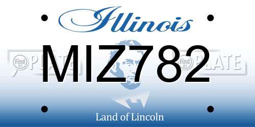 MIZ782 Illinois License Plate