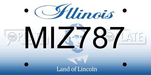 MIZ787 Illinois License Plate