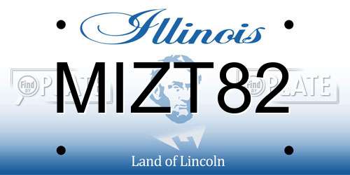 MIZT82 Illinois License Plate