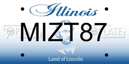 MIZT87 Illinois License Plate
