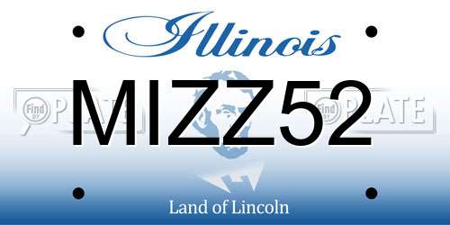 MIZZ52 Illinois License Plate
