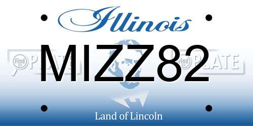MIZZ82 Illinois License Plate