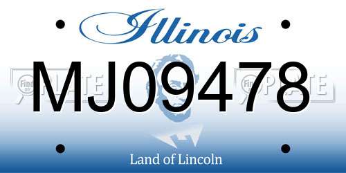 MJ09478 Illinois License Plate