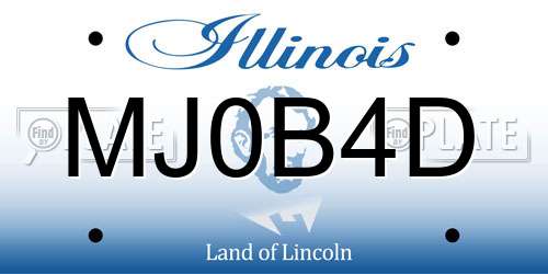 MJ0B4D Illinois License Plate