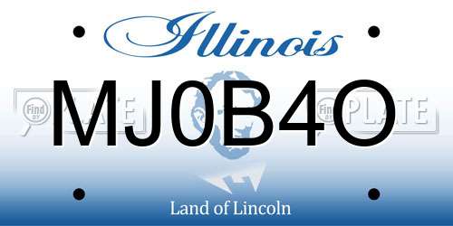 MJ0B4O Illinois License Plate