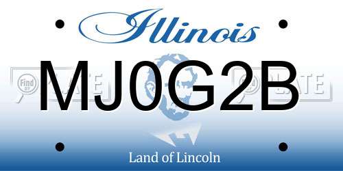 MJ0G2B Illinois License Plate