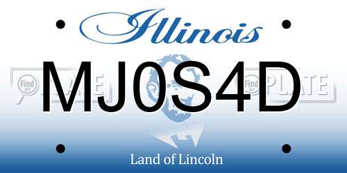 MJ0S4D Illinois License Plate