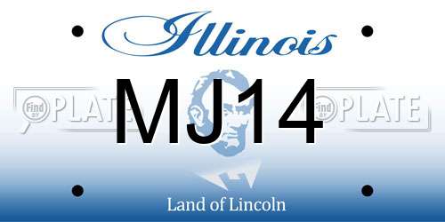 MJ14 Illinois License Plate