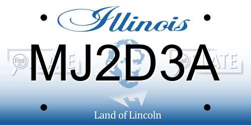 MJ2D3A Illinois License Plate