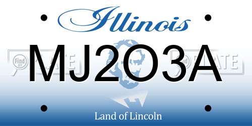 MJ2O3A Illinois License Plate