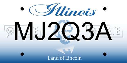 MJ2Q3A Illinois License Plate