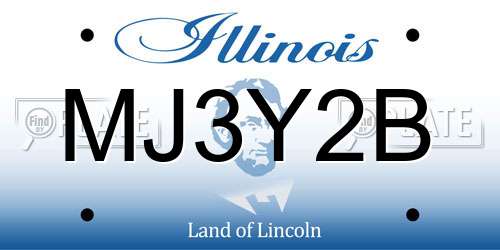 MJ3Y2B Illinois License Plate