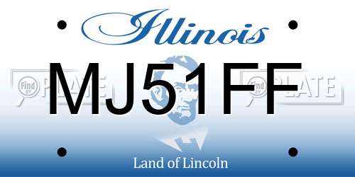 MJ51FF Illinois License Plate
