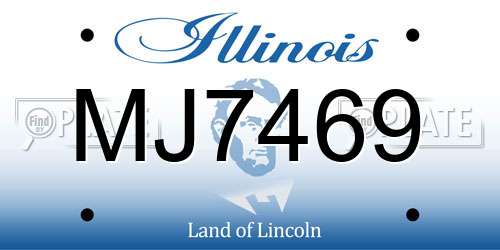 MJ7469 Illinois License Plate