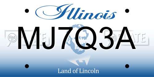 MJ7Q3A Illinois License Plate