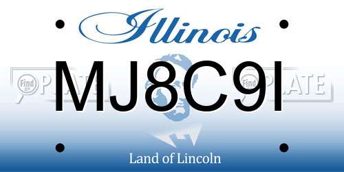 MJ8C9I Illinois License Plate