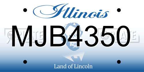 MJB4350 Illinois License Plate