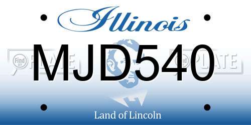 MJD540 Illinois License Plate