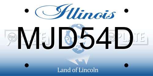 MJD54D Illinois License Plate