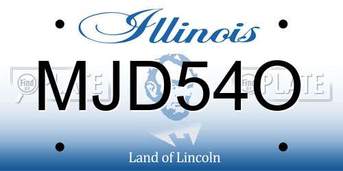 MJD54O Illinois License Plate