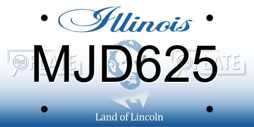 MJD625 Illinois License Plate