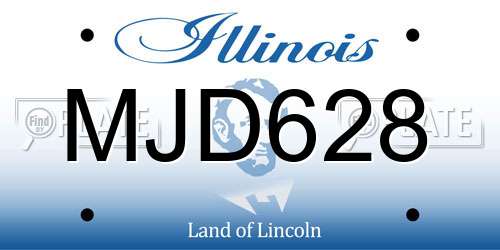 MJD628 Illinois License Plate
