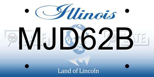 MJD62B Illinois License Plate