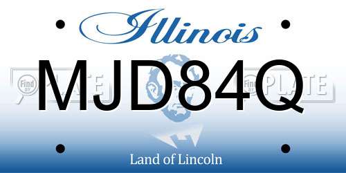 MJD84Q Illinois License Plate