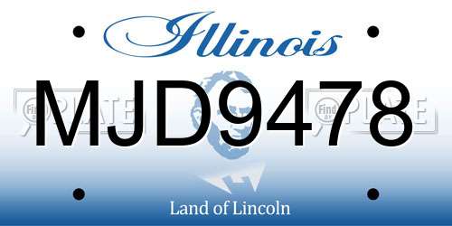 MJD9478 Illinois License Plate