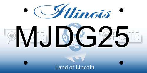 MJDG25 Illinois License Plate