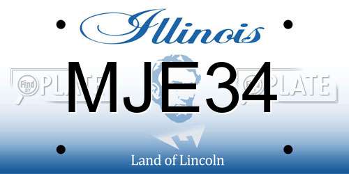 MJE34 Illinois License Plate