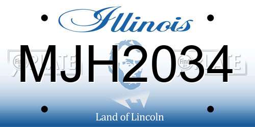 MJH2034 Illinois License Plate