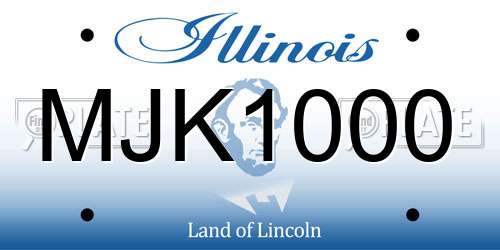 MJK1000 Illinois License Plate
