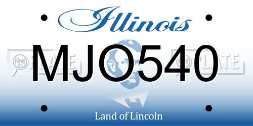 MJO540 Illinois License Plate