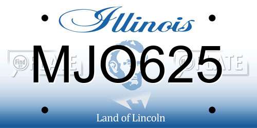 MJO625 Illinois License Plate