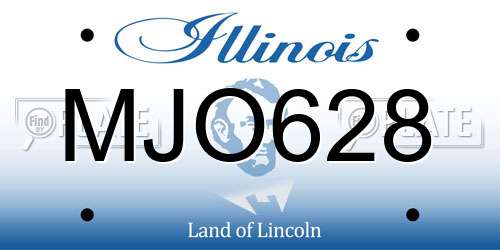 MJO628 Illinois License Plate