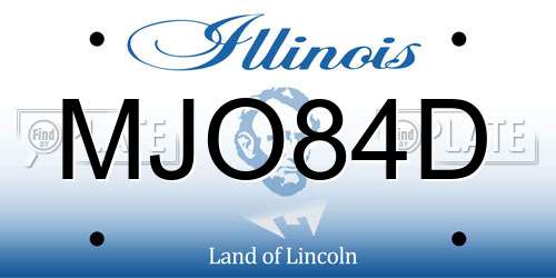 MJO84D Illinois License Plate