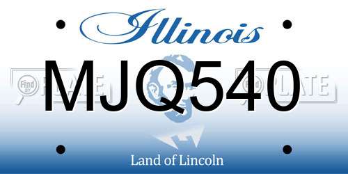 MJQ540 Illinois License Plate