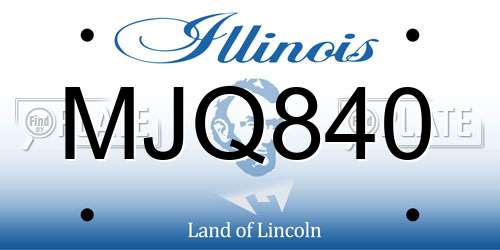 MJQ840 Illinois License Plate