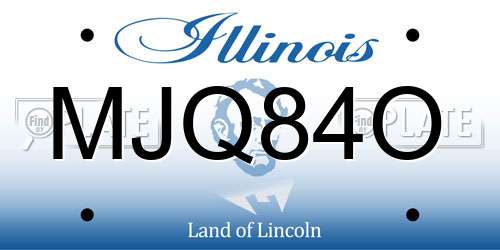 MJQ84O Illinois License Plate