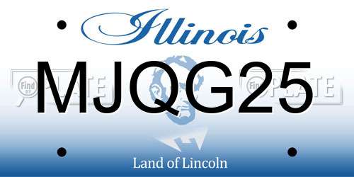 MJQG25 Illinois License Plate