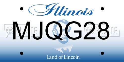 MJQG28 Illinois License Plate
