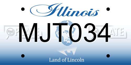 MJT034 Illinois License Plate
