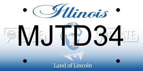 MJTD34 Illinois License Plate