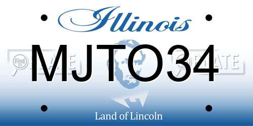 MJTO34 Illinois License Plate