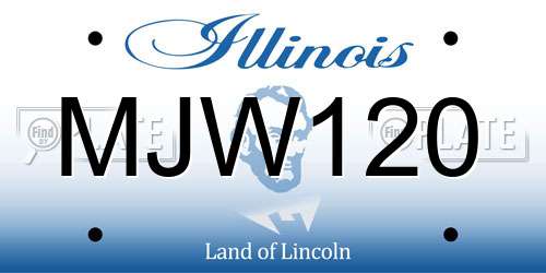 MJW120 Illinois License Plate