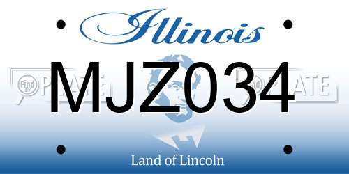 MJZ034 Illinois License Plate