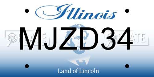 MJZD34 Illinois License Plate