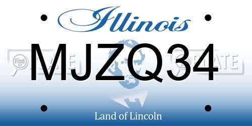 MJZQ34 Illinois License Plate