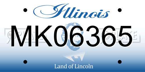 MK06365 Illinois License Plate